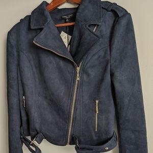 NWT Romeo & Juliet Navy Faux Suede Jacket